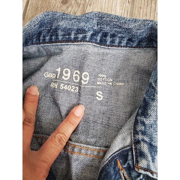 Gap 1969 Jean Jacket Mens Small Blue Denim Trucker Medium Wash 4 Pockets - Picture 4 of 6